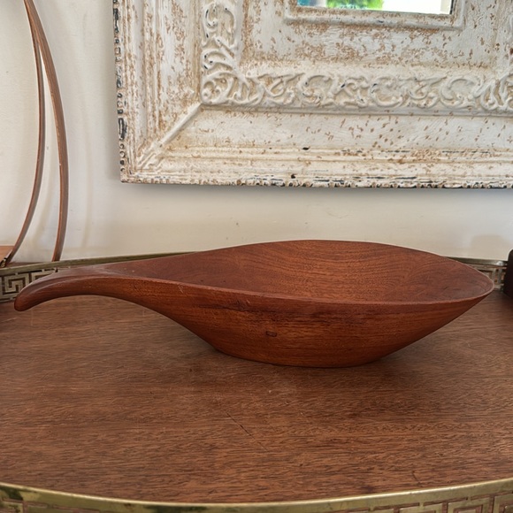 MCM Laur Jensen Denmark Danish teak sculptured bowl dish - Picture 5 of 13